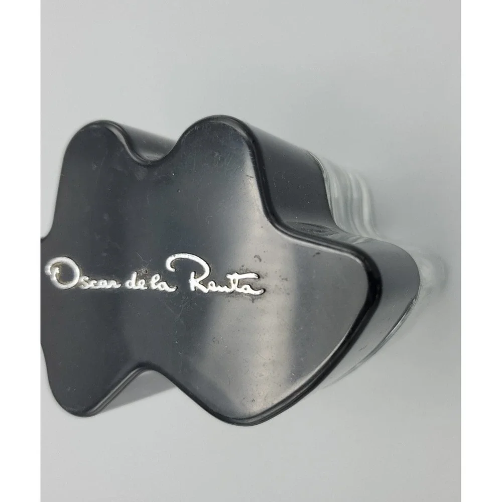 1977 Oscar de la Renta VTG Empty Perfume Bottle 2 oz Eau de‎ Toilette Black Cap
